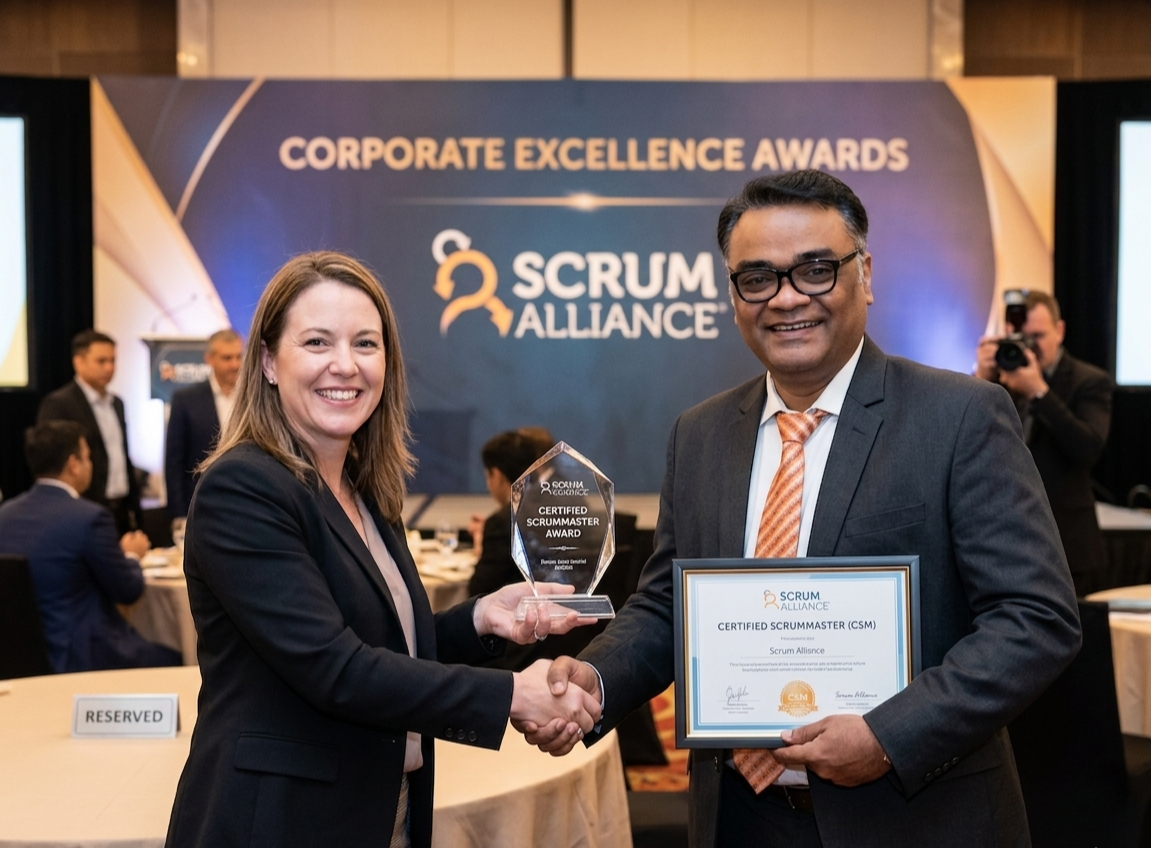 Dr Bhaskar Bhattu getting CSM certifciate