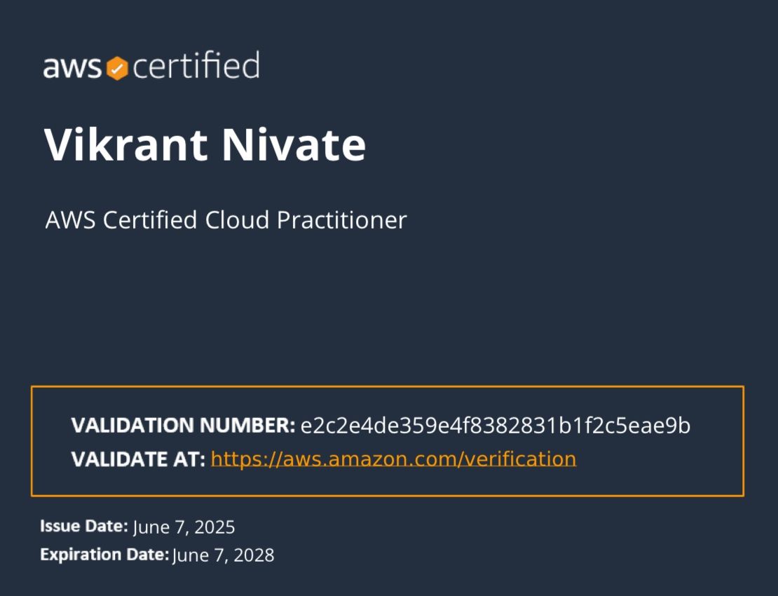 AWS Certified Vikrant